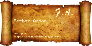 Ferber Andor névjegykártya
